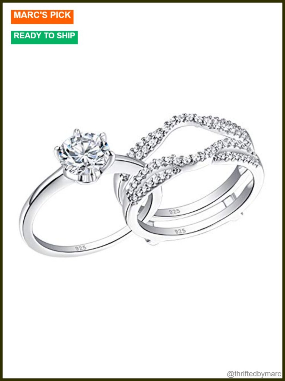 Sterling Silver Wedding Ring Enhancer Solitaire Engagement Ring Guard